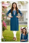 Khushi By Aanchi Roman Silk Embroidery Work Kurtis